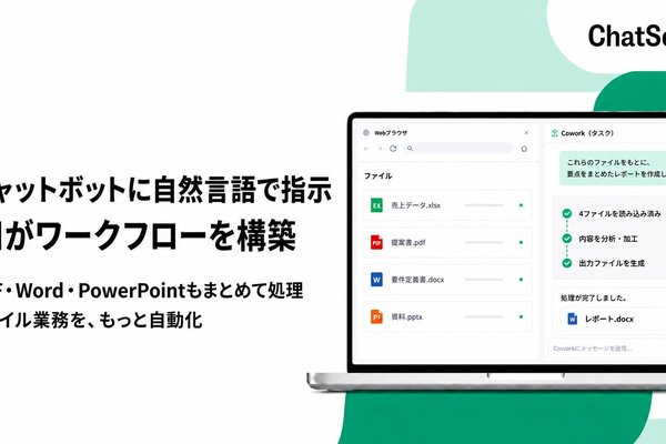 非公開: チャットボットに自然言語で指示することでAIがワークフローを構築「Cowork」