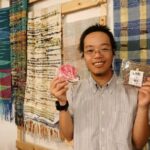 東浦和のカフェでダウン症の織物作家個展　地元染め物作家とコラボグッズも